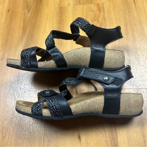 Taos Footwear Women’s Black and Tan Sparkle Sandals Size 7/7.5 - Picture 6 of 11